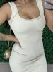 vestido regata dct redondo canelado donna chica gelo
