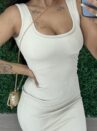 vestido regata dct redondo canelado donna chica gelo