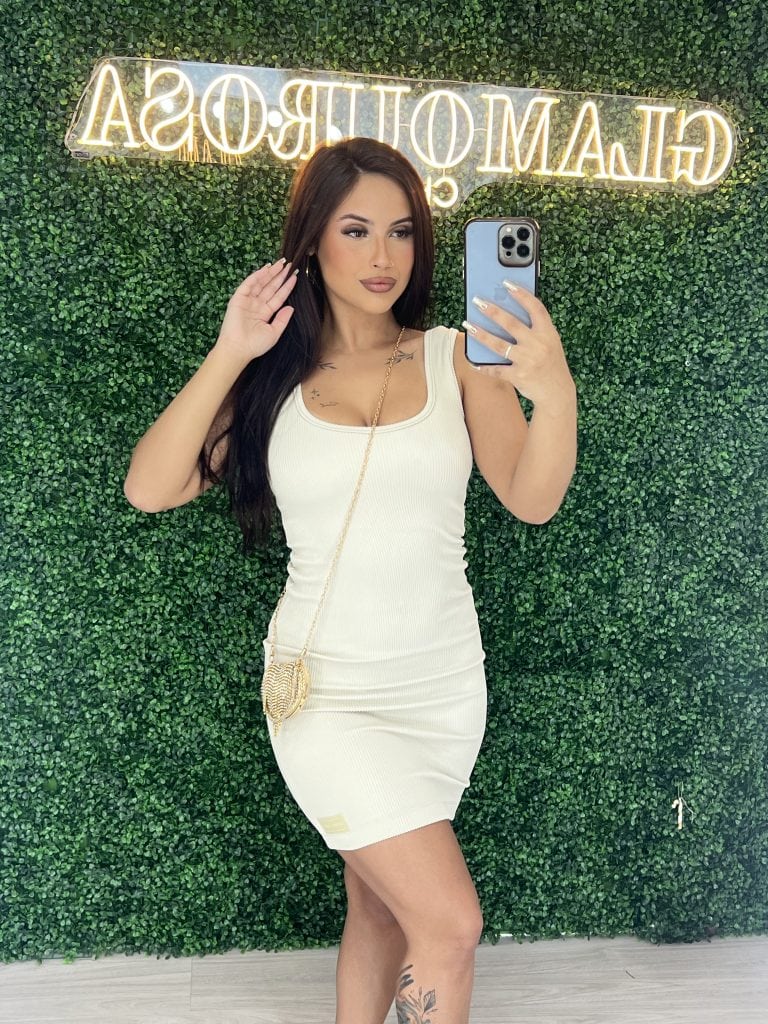 vestido regata dct redondo canelado donna chica gelo