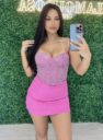 saia com short neca rosa