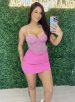 saia com short neca rosa
