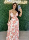 vestido longo flora estampado rosa bb