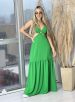 vestido longo flora verde