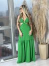 vestido longo flora verde