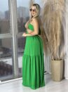 vestido longo flora verde