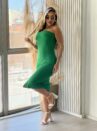 vestido midi heshy verde bandeira