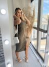vestido midi heshy verde militar