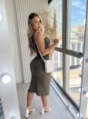vestido midi heshy verde militar