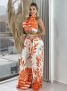 conjunto estampado vanusa laranja