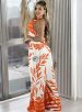 conjunto estampado vanusa laranja