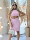 vestido midi beta rosa bb