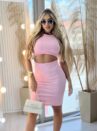vestido midi beta rosa bb