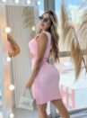vestido midi beta rosa bb