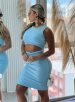 vestido midi beta azul bb