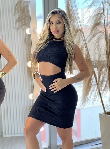 vestido midi beta preto