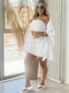 conjunto kimono cropped branco