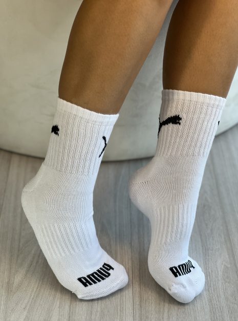 kit 3 pares meia unissex branco puma 4530.001.6