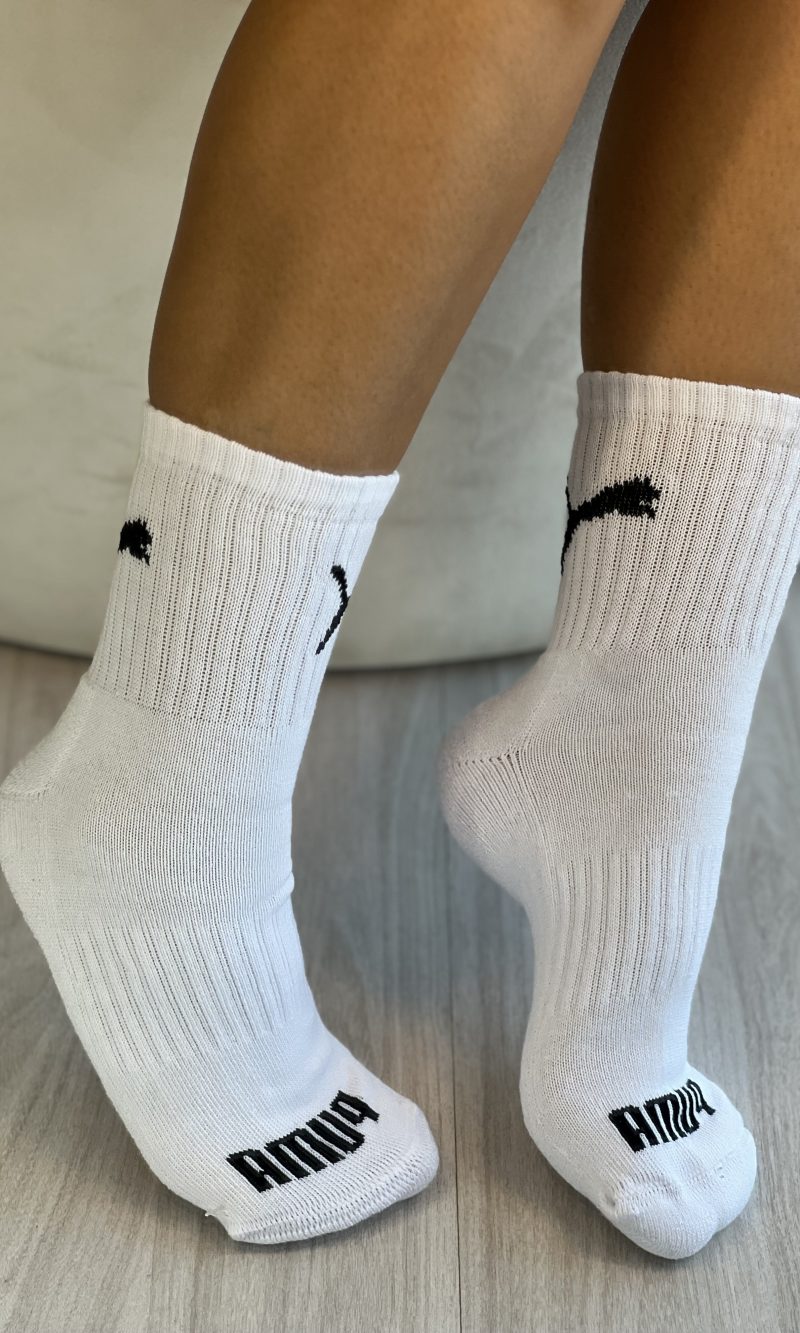 kit 3 pares meia unissex branco puma 4530.001.6