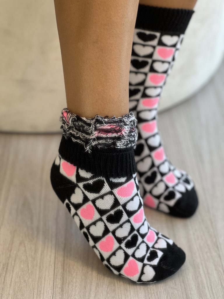 meia cano longo atoalhado coração 7610.001 meia cano longo atoalhado coração 7610.001