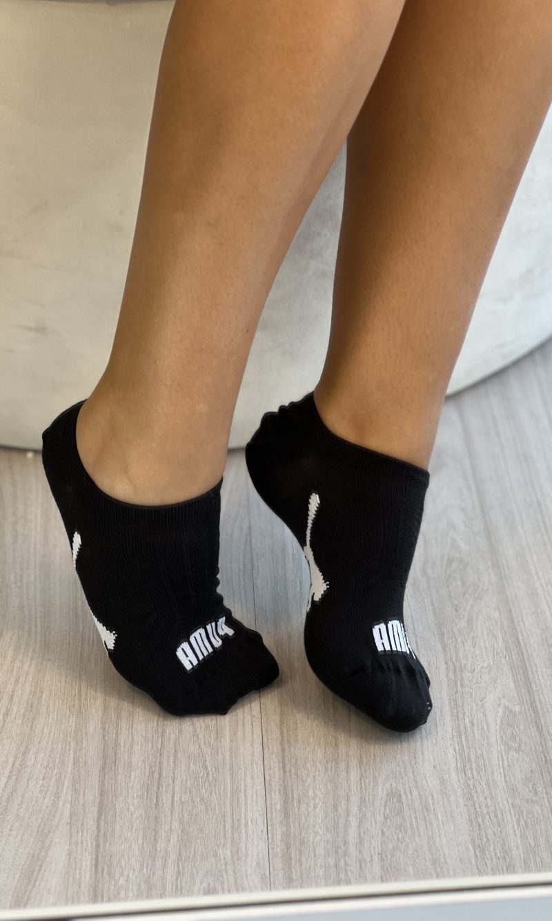 meia invisível kit 3 pares preto puma 4755.001