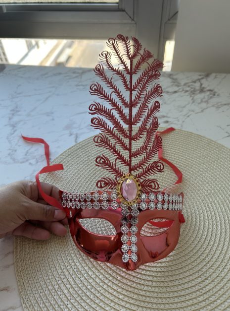 mascara de carnaval vermelho