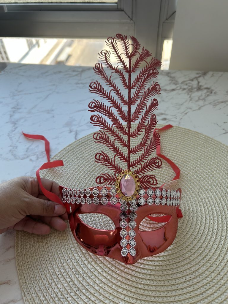 mascara de carnaval vermelho