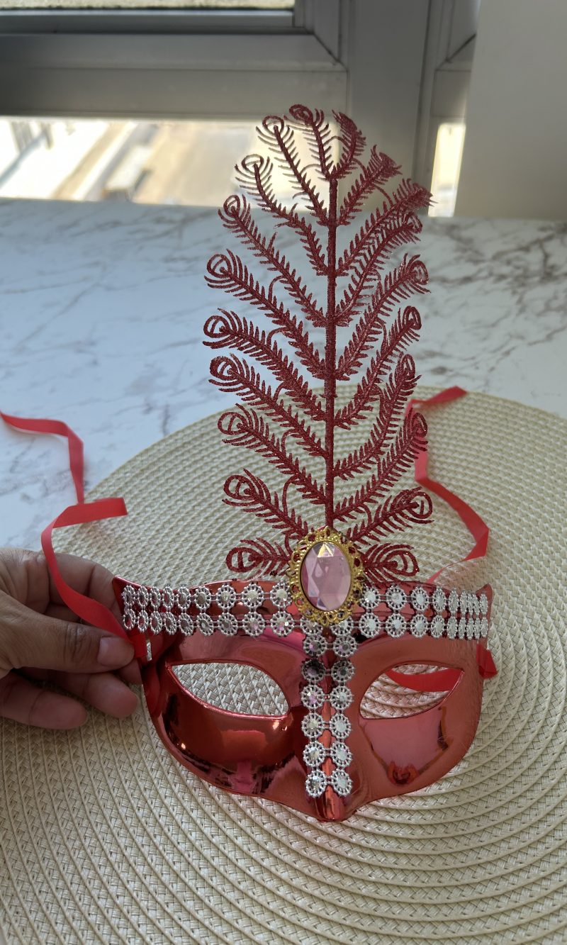 mascara de carnaval vermelho