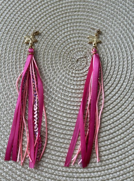 brinco alongado carnaval rosa pink