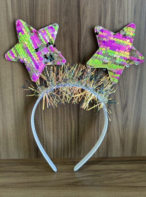 tiara paetê estrela