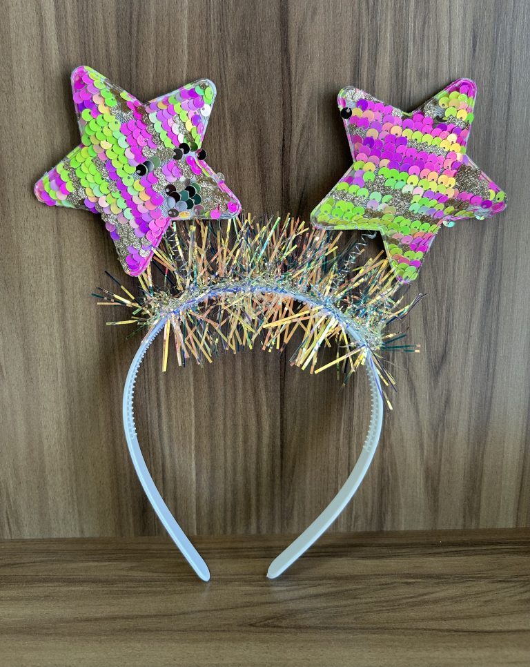 tiara paetê estrela