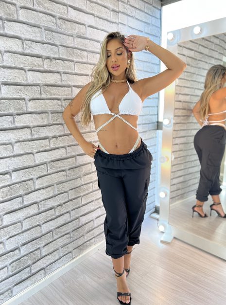 conjunto diamante preto/branco