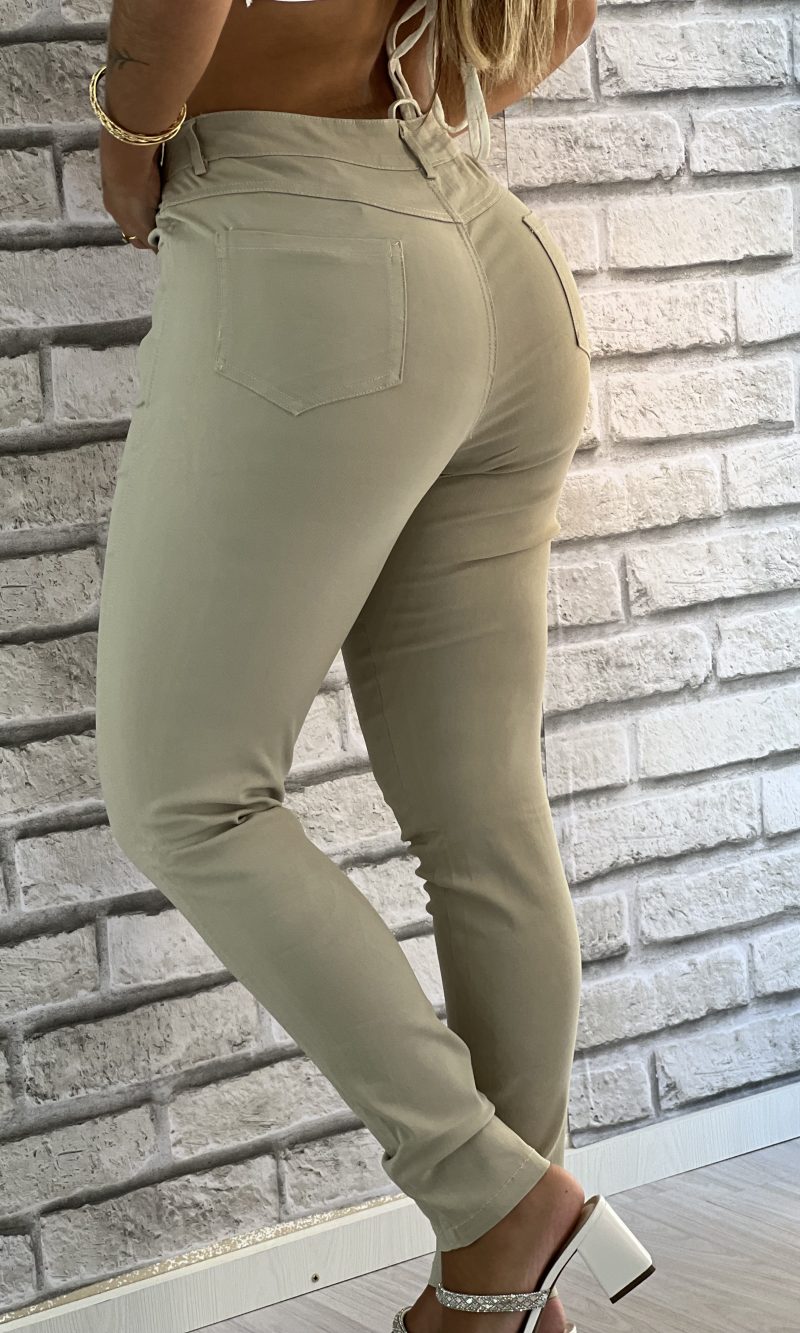 calça elenice marfim/cinza calça elenice marfim/cinza