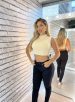 cropped jaque bege