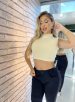 cropped jaque bege