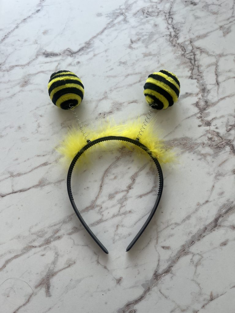 tiara abelhinha amarelo