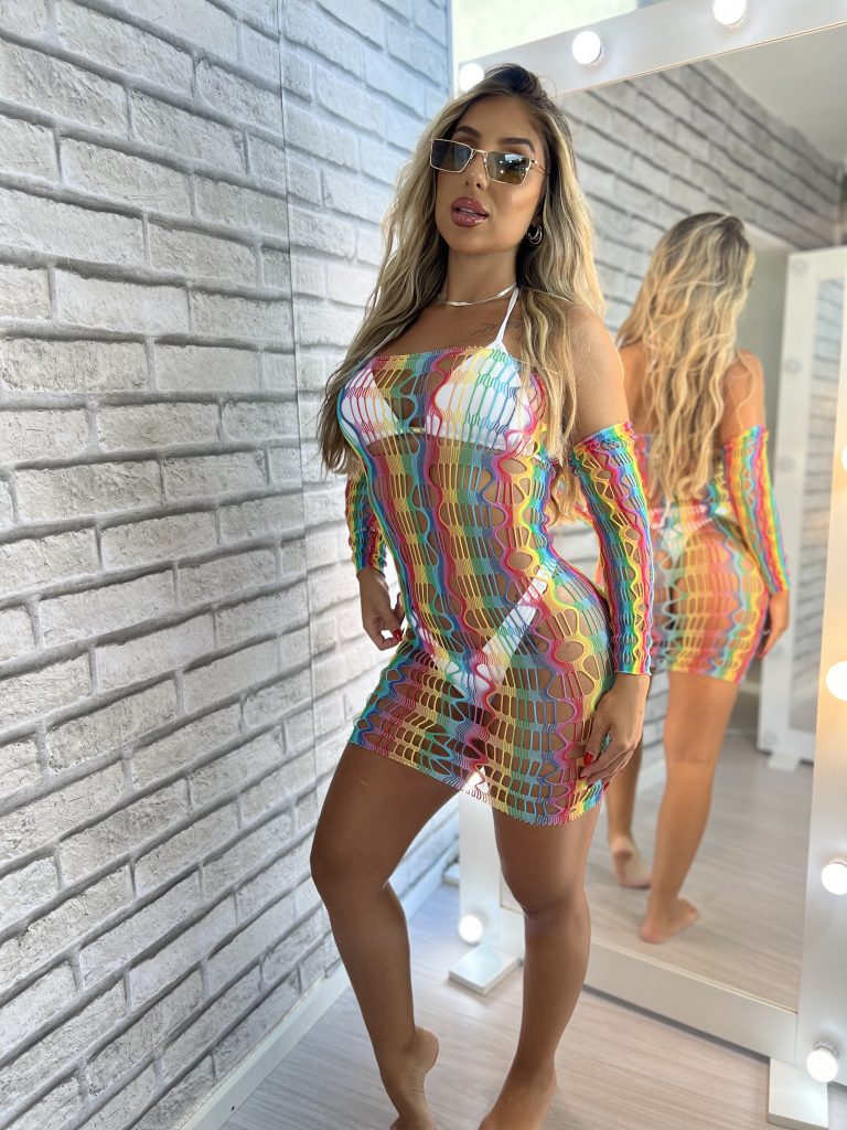 vestido arrastão adália colorido vestido arrastão adália colorido