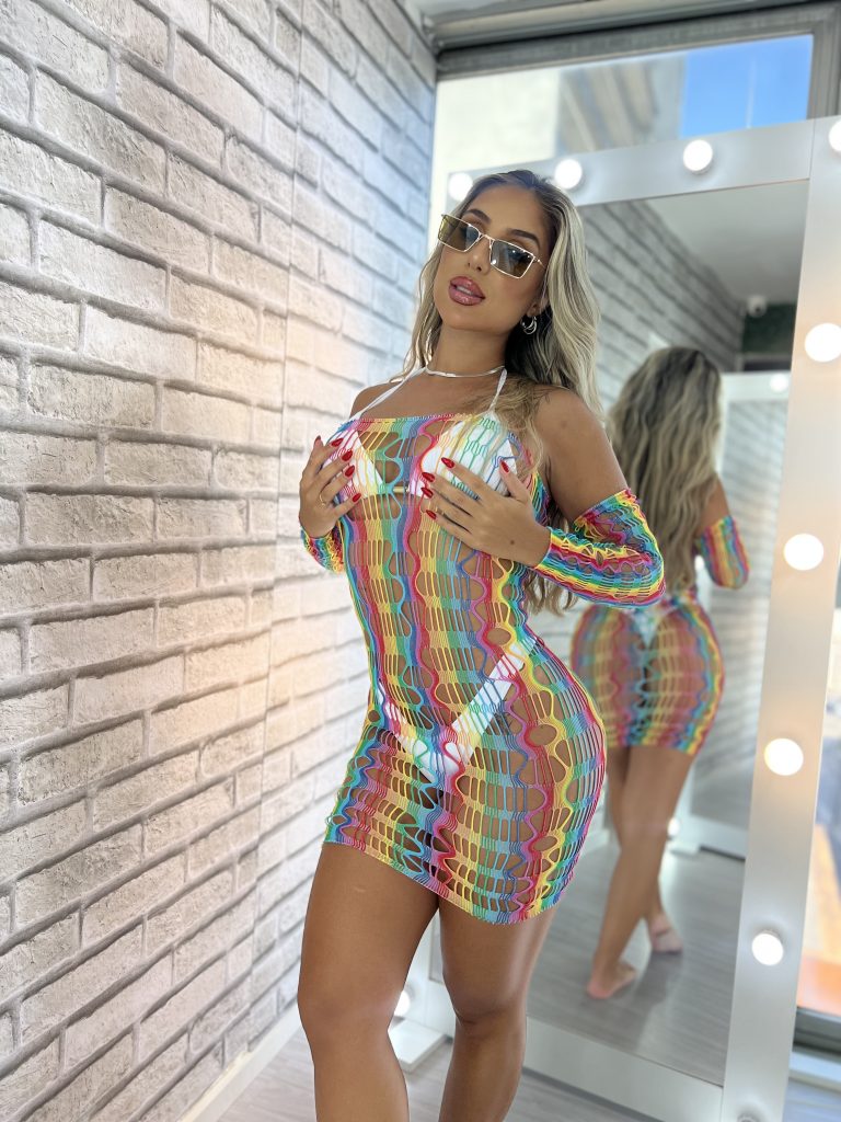 vestido arrastão adália colorido vestido arrastão adália colorido