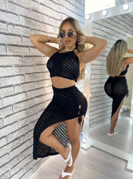 conjunto tricot danubia preto