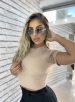 blusa cropped manu bege