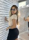 blusa cropped manu bege
