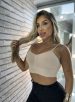 top sem costura bege selene