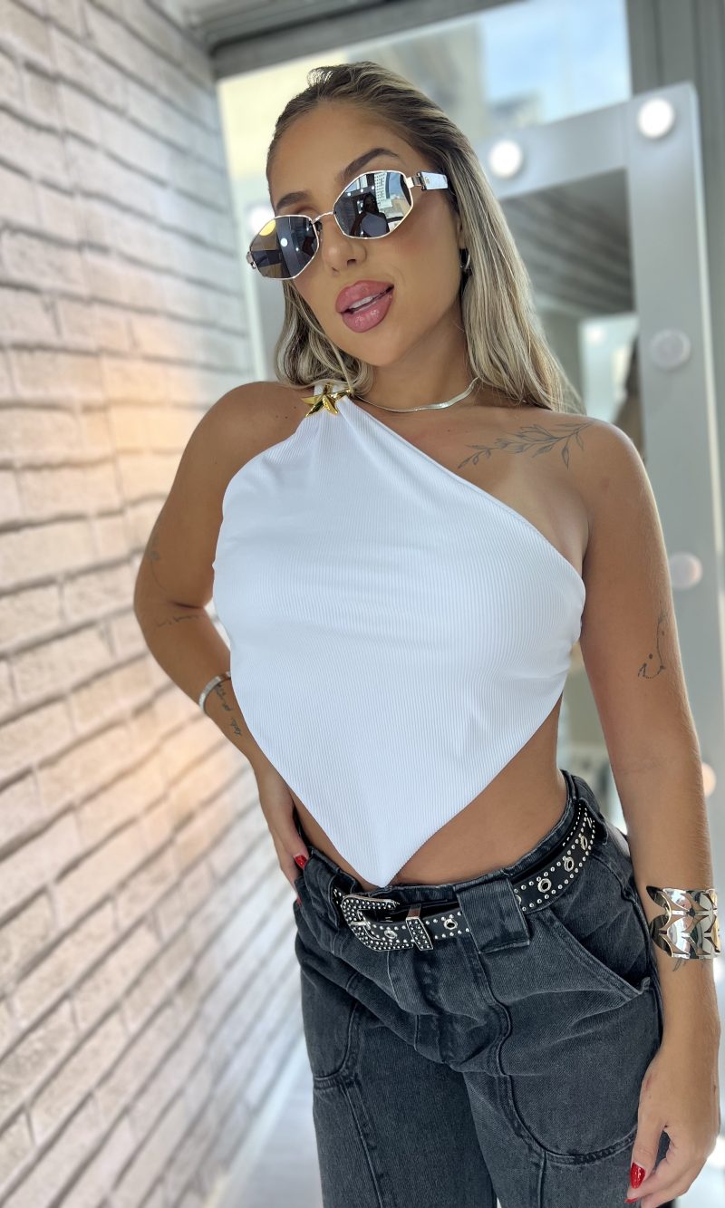 cropped estrela branco