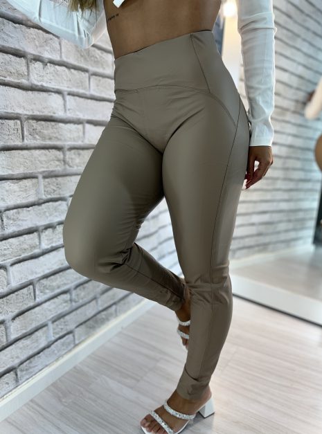 calça courino janice bege