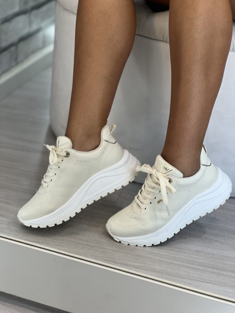 tênis casual jogging marfim via marte 136 002 15 tênis casual jogging marfim via marte 136 002 15