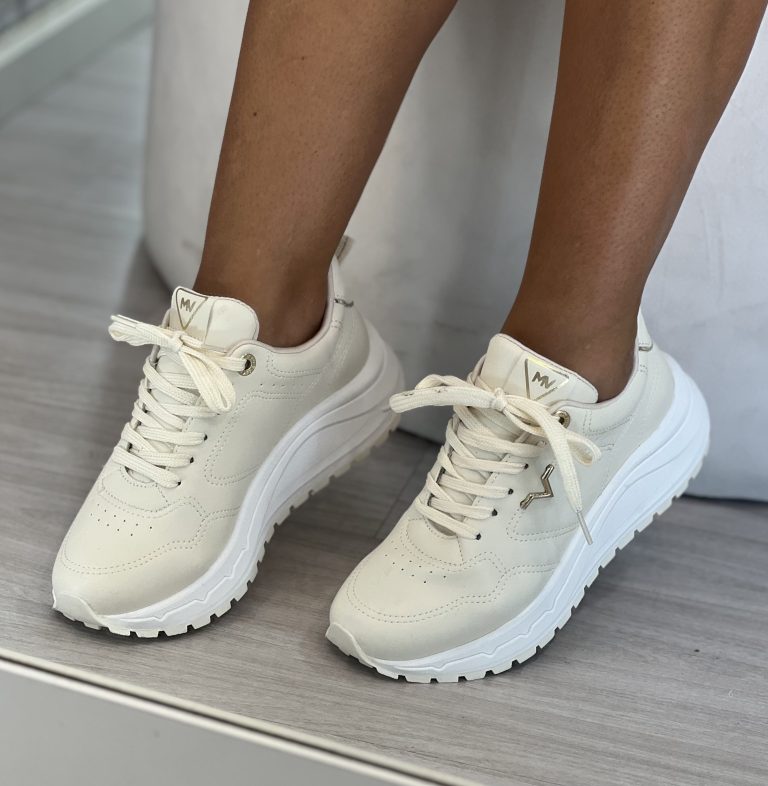 tênis casual jogging marfim via marte 136 002 15 tênis casual jogging marfim via marte 136 002 15