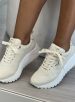 tênis casual jogging marfim via marte 136 002 15