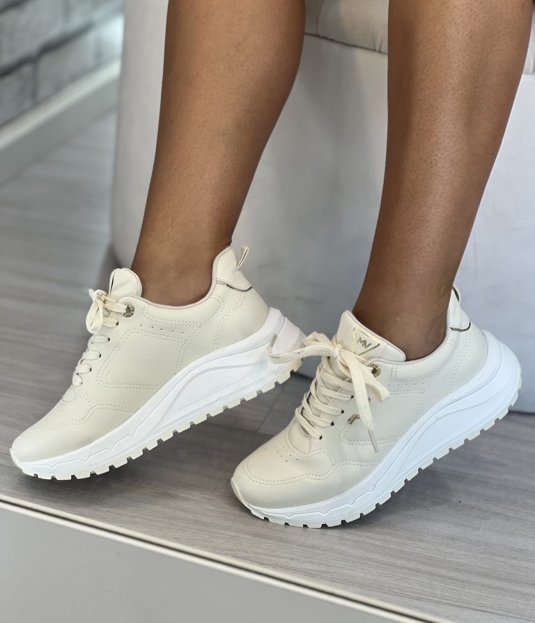 tênis casual jogging marfim via marte 136 002 15 tênis casual jogging marfim via marte 136 002 15