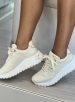 tênis casual jogging marfim via marte 136 002 15