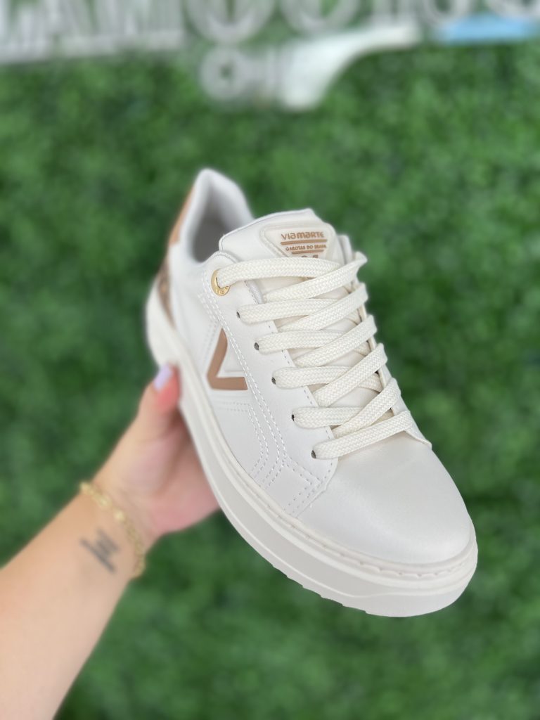 tênis casual begeonça via marte 055 028 03 tênis casual begeonça via marte 055 028 03