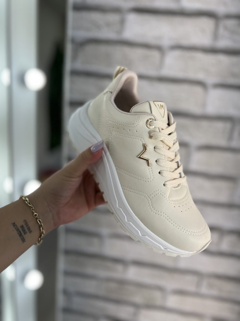 tênis casual jogging marfim via marte 136 002 15 tênis casual jogging marfim via marte 136 002 15